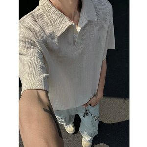 [012]麦穗纹提花polo领短袖t恤男半截袖上衣百搭A079-D925-P35图片