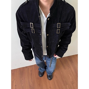 【7】拼接仿麂皮高级感夹克男女机车短宽外套A079-JK8576-P73图片