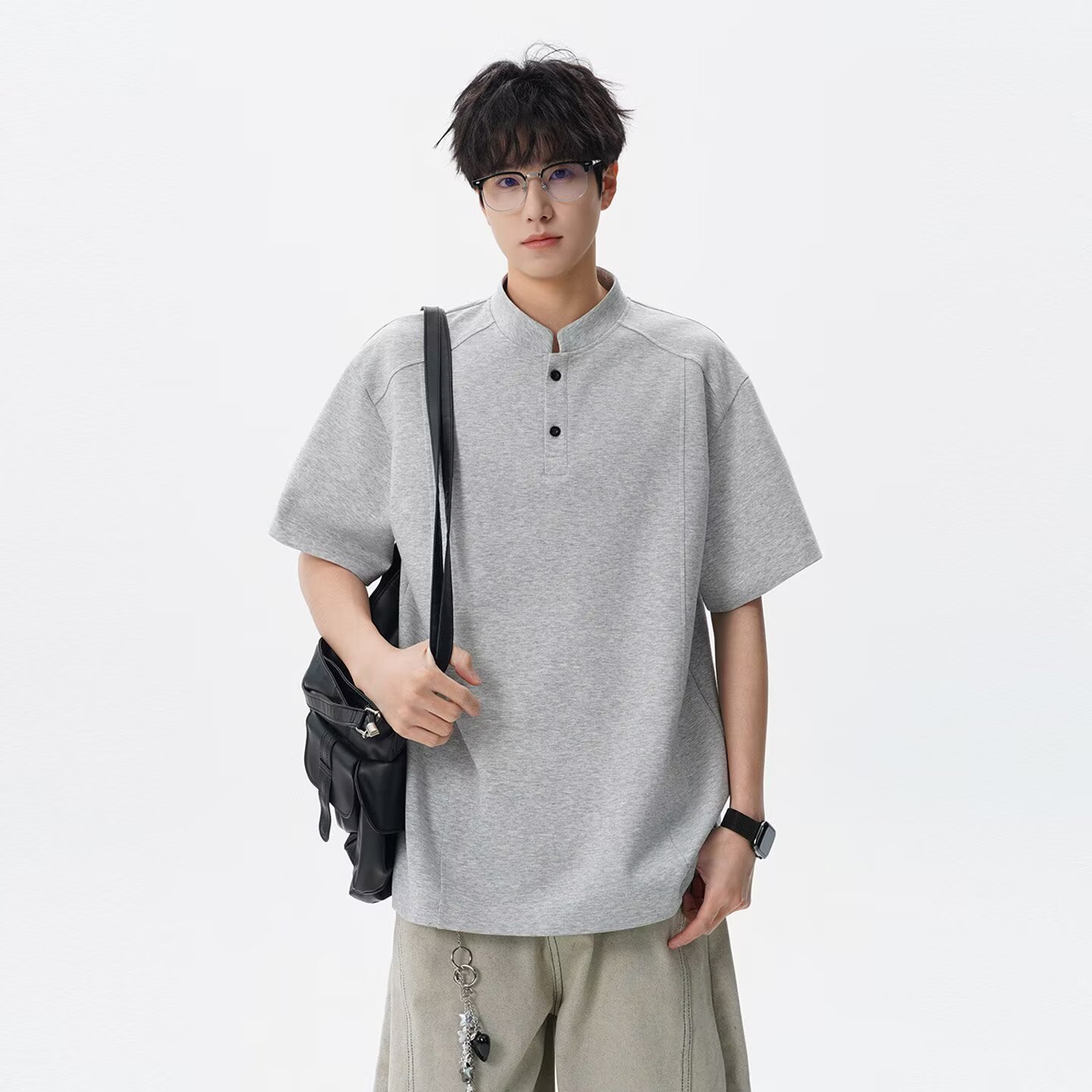 [012]亨利领POLO衫男女短袖修身休闲T恤A079-D901-P28,男装T恤,电商A079