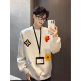 【001】卫衣男士新款宽松圆领休闲运动上衣A079-W046加绒-PP38，男装卫衣，电商A079