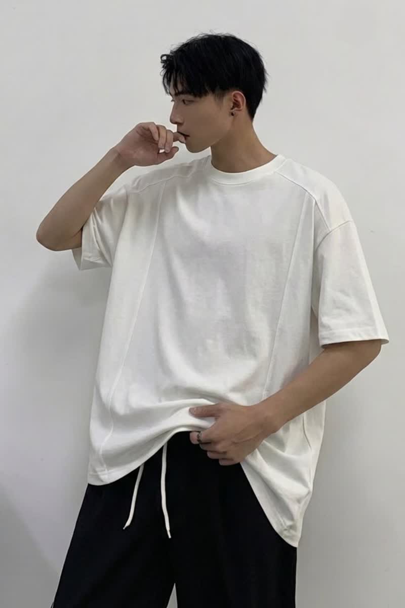 [003]男装纯色宽松情侣男女半袖T恤短袖上衣A079-D907-P24,男装T恤,电商A079