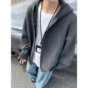 2025拉链开衫毛衣男秋冬季宽松休闲简约针织衫外套A079-MY47-P75