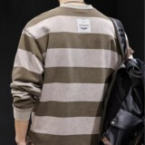 【189】25条纹圆领卫衣休闲新款情侣宽松长袖A079-W328-P42-45，男装卫衣，电商A079