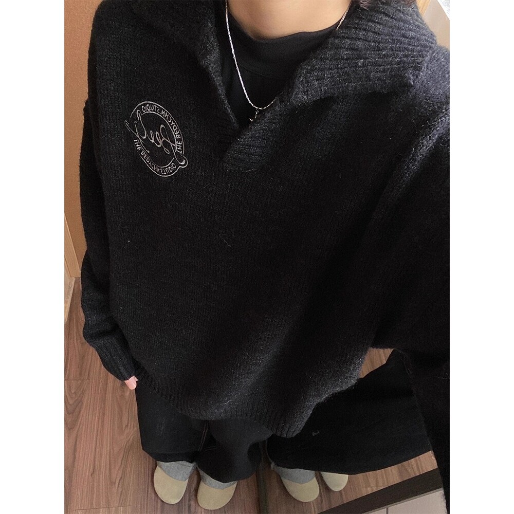 【7】v领毛衣男冬季polo领针织衫翻领内搭打底衫A079-MY9602-P52,男装T恤,电商A079