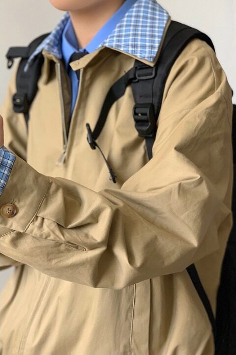【079】撞色格子拼接假两件外套夹克飞行服外套A079-JK902-P60,男装夹克,电商A079