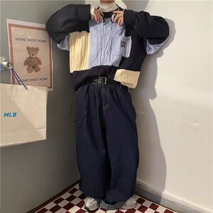 【网59】情侣毛衣圆领宽松慵懒风针织衫上衣A079-593-P37图片