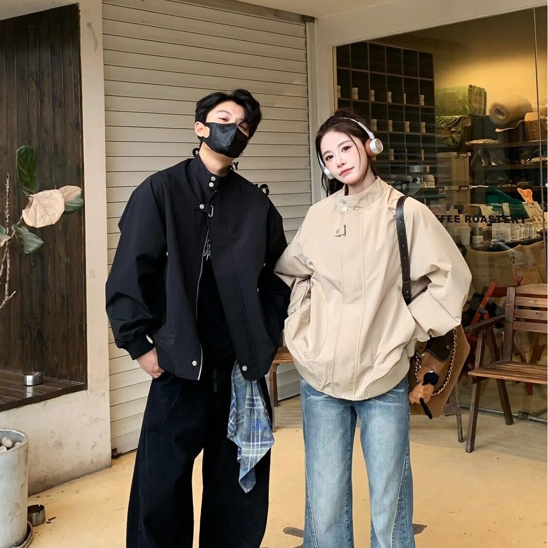 【网23】情侣外套春秋季2025新款冲锋夹克上衣服A079-J430-P59,女装短外套,电商A079