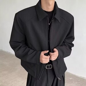 【网95】黑色短款夹克外套男春秋款A079-XZ412-P64