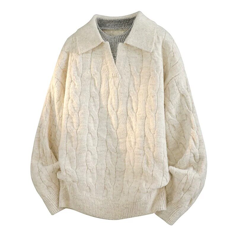 【网139】假两件针织衫毛衣情侣款A079-D582-P56，男装针织衫/毛衣，电商A079