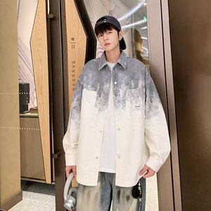 牛仔外套男长袖衬衫薄款夹克A079-D708-P58【网络图1】4-8XL元,男装衬衫,电商A079