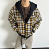 【254】5双面穿千鸟外套男情侣宽松开衫连帽卫衣A079-WY118-P55，女装短外套，电商A079