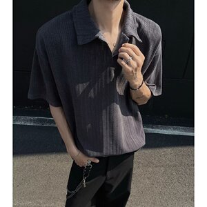[012]麦穗纹提花polo领短袖t恤男半截袖上衣百搭A079-D925-P35图片