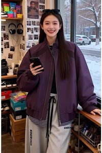 [001]飞行夹克男款痞帅高级感棒球服短款立领外套A079-8369-P56图片