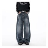 【85】牛仔裤男款2025春秋季新复古做旧宽松直筒裤A079-K648-P51，男装牛仔裤，电商A079