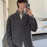 【网59】马毛双拉链头外套毛衣针织衫开衫毛衣外套A079-M36-P50，男装针织衫/毛衣，电商A079