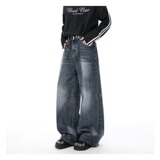 【85】牛仔裤男款2025春秋季新复古做旧宽松直筒裤A079-K648-P51，男装牛仔裤，电商A079