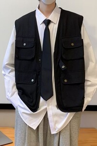 【网59】25日系工装马甲男潮宽松外套背心A079-B12-P34图片
