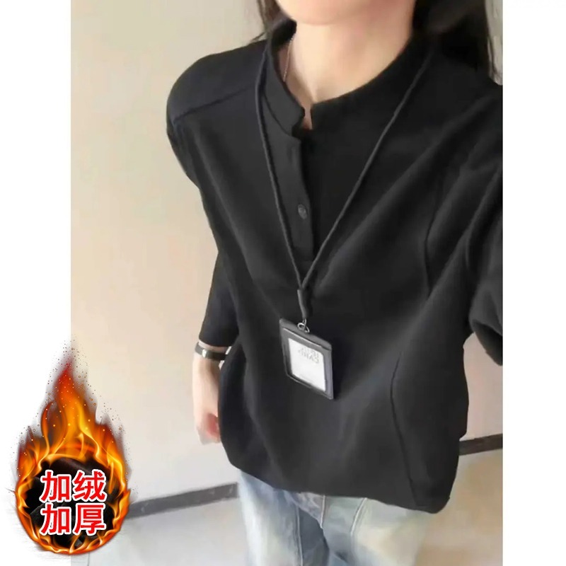 【001】5加绒POLO衫亨利领长袖t恤A079-WT03-P37，男装T恤，电商A079