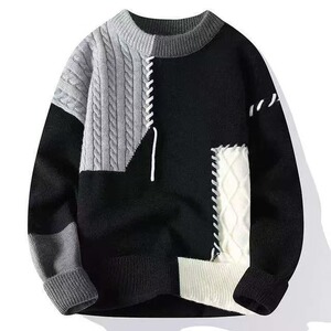 【网2】针织衫手工圆领毛衣情侣款A079-YM125-P48,男装针织衫/毛衣,电商A079