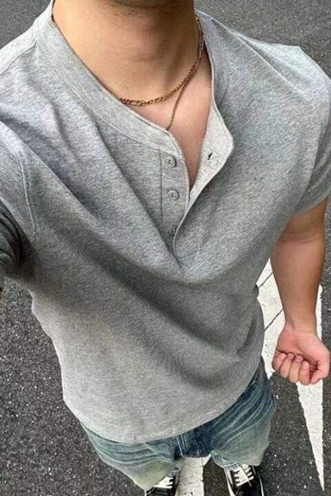 亨利领T恤sorona夏季短袖纯色户外运动休闲男上衣A079-T7708-P38,男装T恤,电商A079