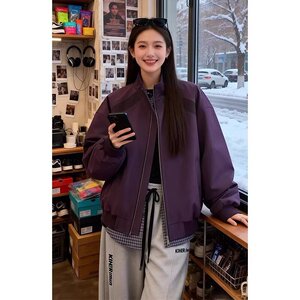 [001]飞行夹克男款痞帅高级感棒球服短款立领外套A079-8369-P56图片