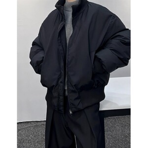 【65】夹棉棉服立领黑男潮牌夹克宽松冬季棉服外套A079-1030-P74图片