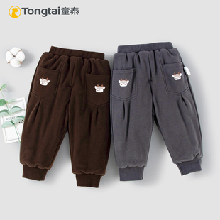 洋气休闲长裤 宝宝加厚保暖棉裤 儿童150克夹棉卡通束脚裤 童泰冬季