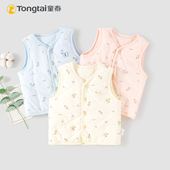 童泰秋冬婴幼儿100克夹棉马甲男女宝宝对开上衣薄棉坎肩保暖背心