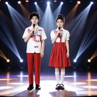 六一儿童小学生女童中国风合唱红色爱国主题朗诵演讲比赛演出服装