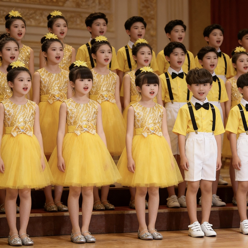 六一儿童合唱演出服幼儿园大班舞蹈服女童蓬蓬裙小学生朗诵表演服