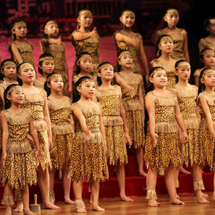 印第安人土著人演出服毛利族非洲野人儿童豹纹合唱服装儿童舞蹈服