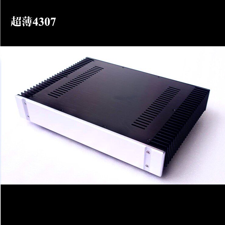 超薄4307--两侧散热的后级机箱,小甲功放机箱，全铝后级机箱