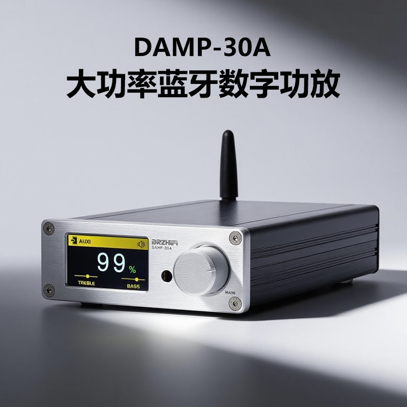 BRZHIFI DAMP-30A发烧级家用桌面大功率蓝牙5.2 200W数字功放D类