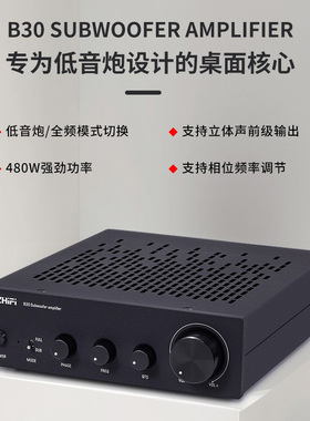 BRZHIFI B30单声道大功率全频/低音炮 TPA3255发烧数字功放机480W