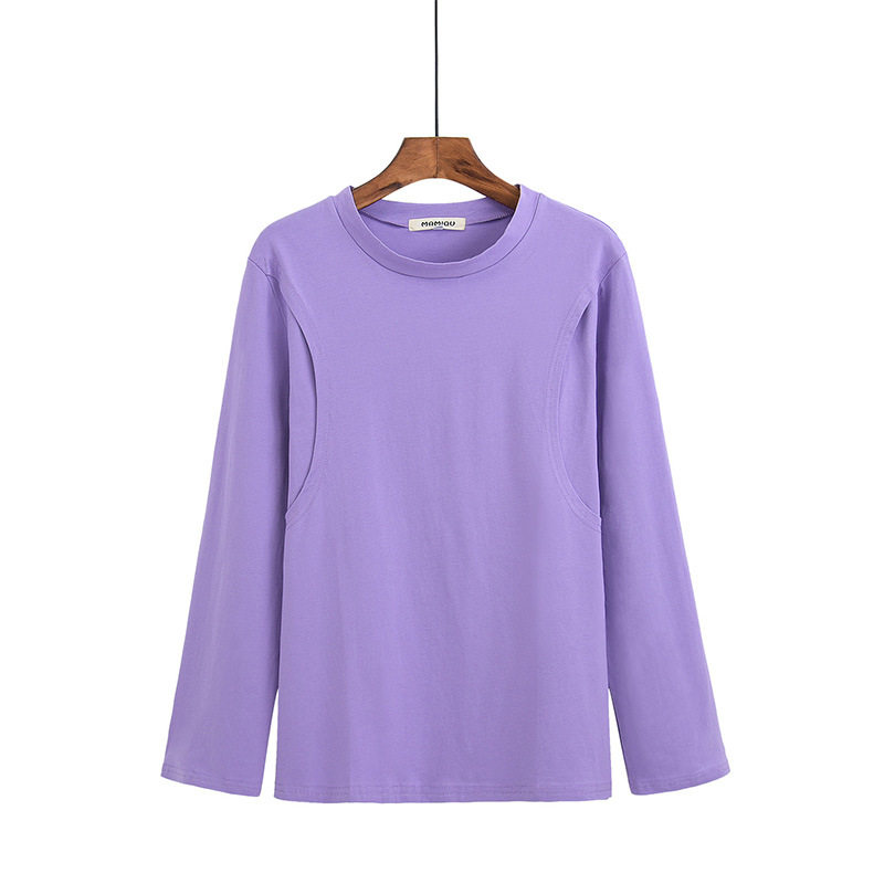 임산부 및 산후 순면 가을 의류 상의 수유복 일체형 셔츠 산후복 수유복 플러스 사이즈 210 파운드