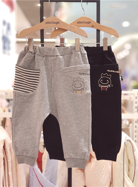 2026春男宝 allo阿路韩版童装 舒适个性裤子小孩休闲纯棉长裤922