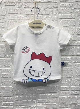 韩版新款 allolugh 阿路和如童装 25夏季纯棉男童短袖T恤1023-1