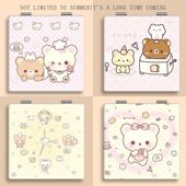 轻松熊卡通化妆镜子可爱随身学生折叠镜小清新镜子女宿舍立式 镜子