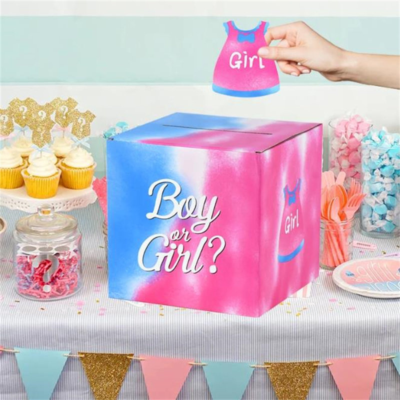 性别揭示派对投票卡片盒子BOY OR GIRL家人亲友猜谜箱子游戏道具