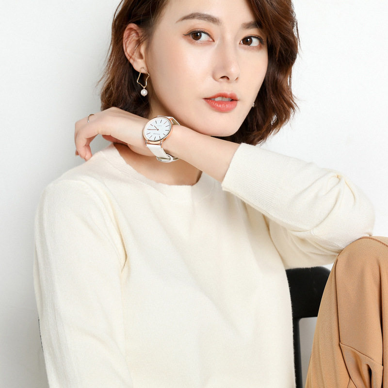 韩版毛衣女套头圆领短款宽松百搭打底衫秋冬薄款针织衫