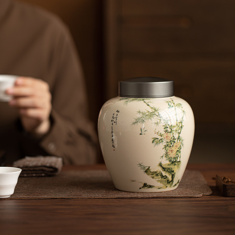 苏氏陶瓷茶叶罐竹庭雅致陶瓷储物罐大密封罐图片