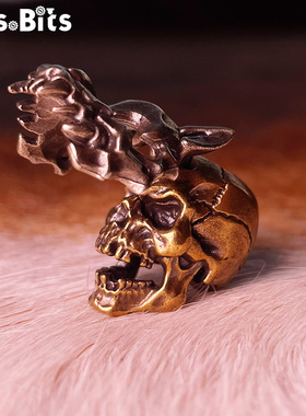 黄铜白铜骷髅兽人EDC刀坠伞绳伞坠折刀小直刀坠子手电筒吊坠配饰