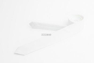 复古亚麻手工结婚纯白尖头领带