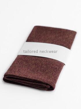 欧美英伦精品酒红纯毛全毛杂点秋冬衬衣 礼服西装口袋巾复古手帕