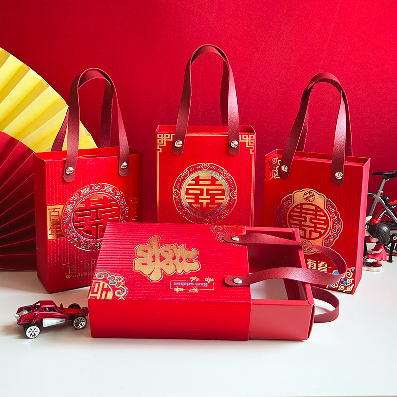 新款喜糖盒结婚礼盒中式国风抽屉式回礼订婚手提伴手礼空盒礼品盒