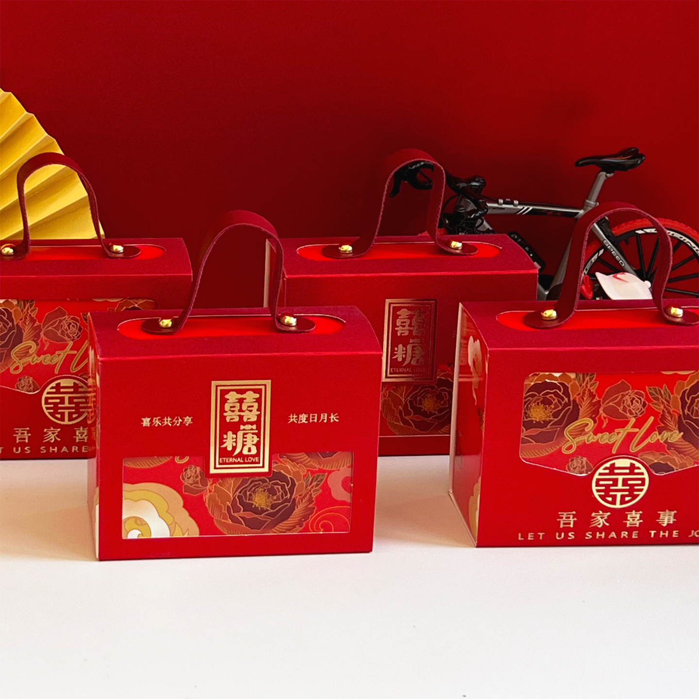 结婚喜糖盒子手提喜糖袋创意中式婚礼伴手礼婚庆回礼糖果盒空盒