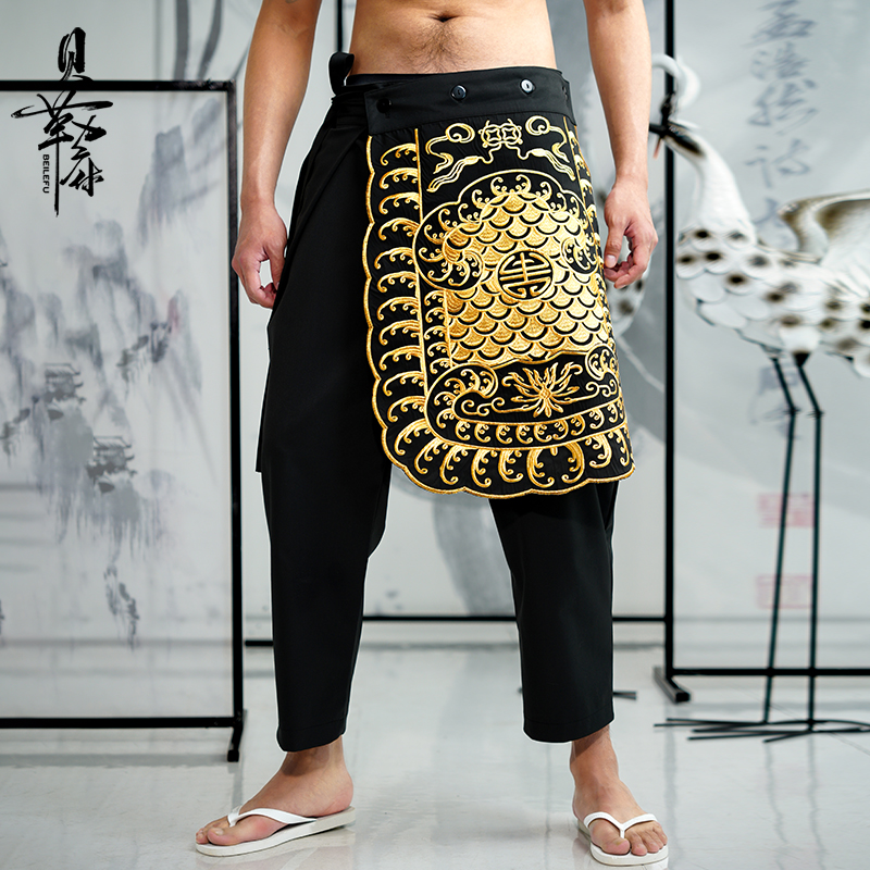 贝勒府九分裤中国风刺绣夏季