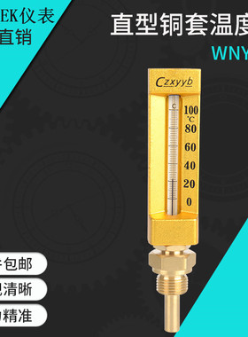 工业温度计 V型船用铜套温度计 WNY-11  100度  L=60mm   G1/2