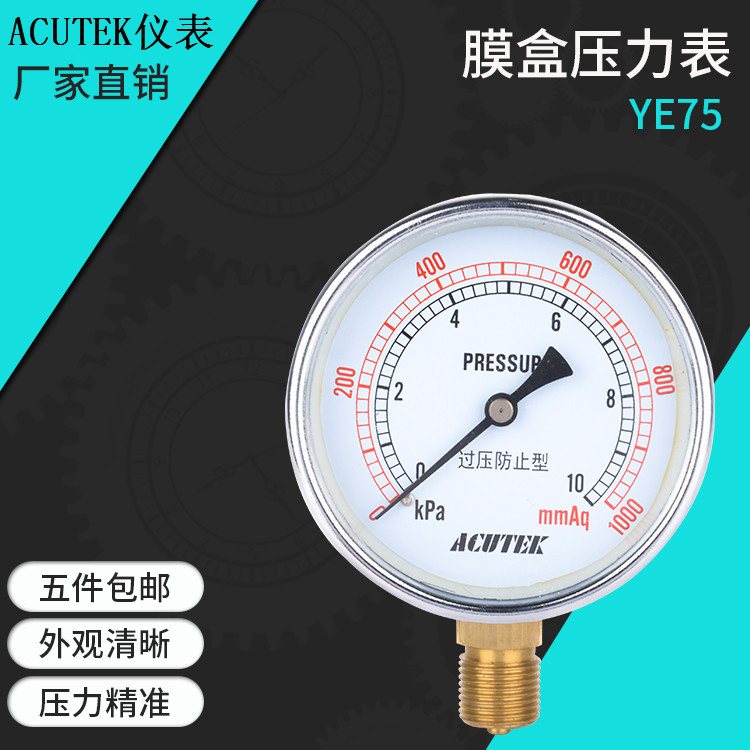 煤气天然气膜盒压力表
