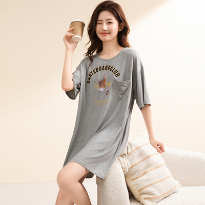 内外心选睡裙女夏季短袖性感睡衣